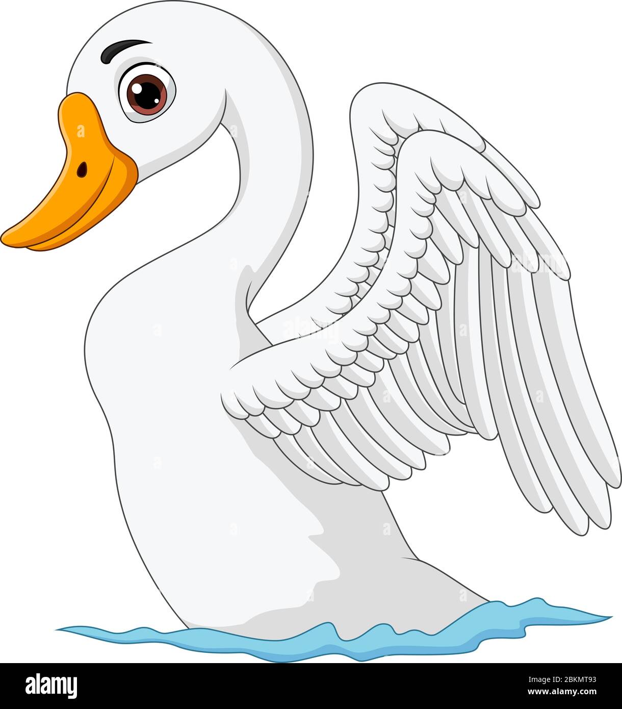 Cartoon cute swan isolated on white background Stock Vector Image & Art -  Alamy