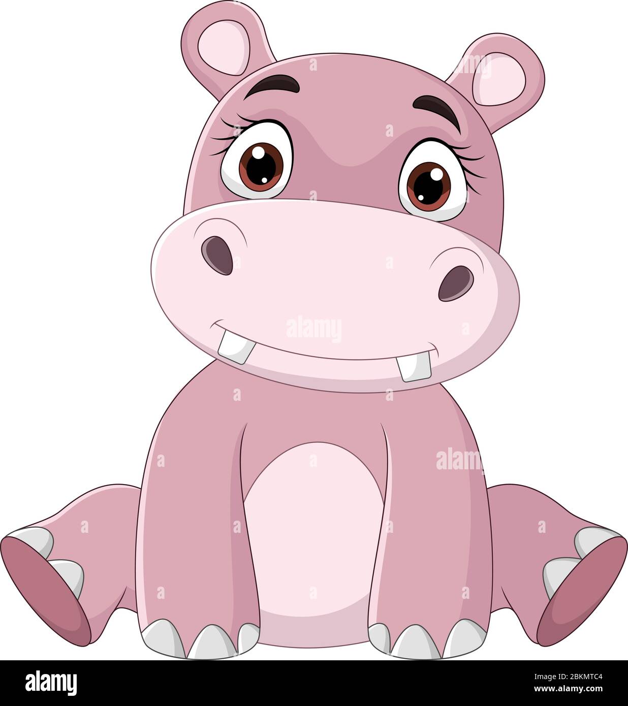Cartoon happy baby hippo sitting Stock Vector Image & Art - Alamy