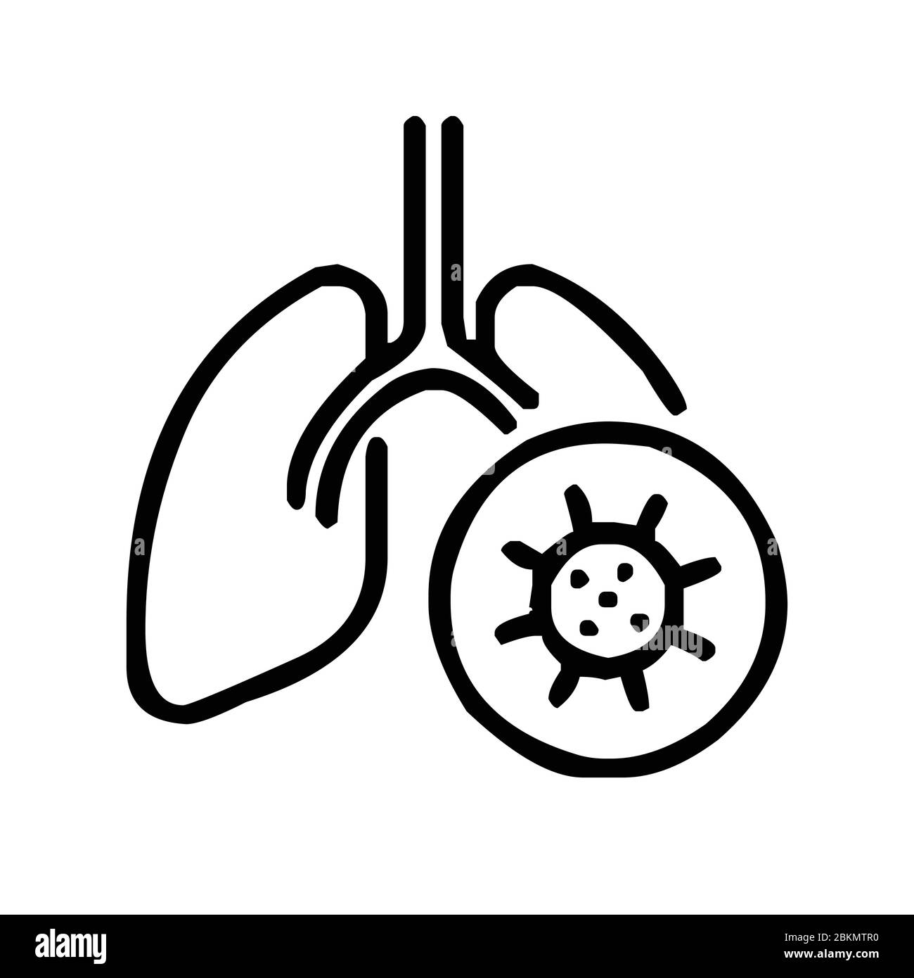 Lungs infected with virus icon vector illustration Stock Vector Image ...