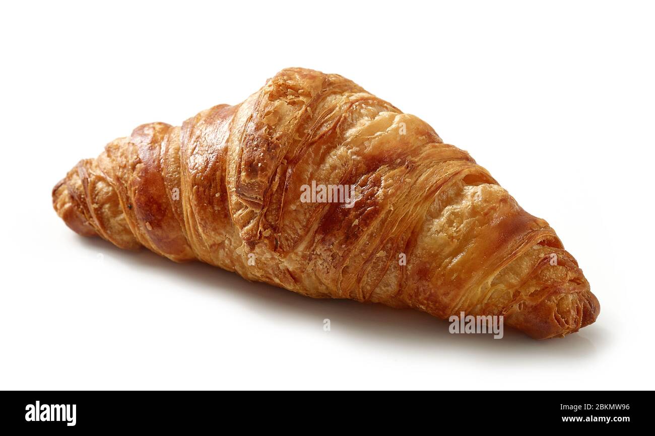 freshly baked croissant isolated on white background Stock Photo - Alamy