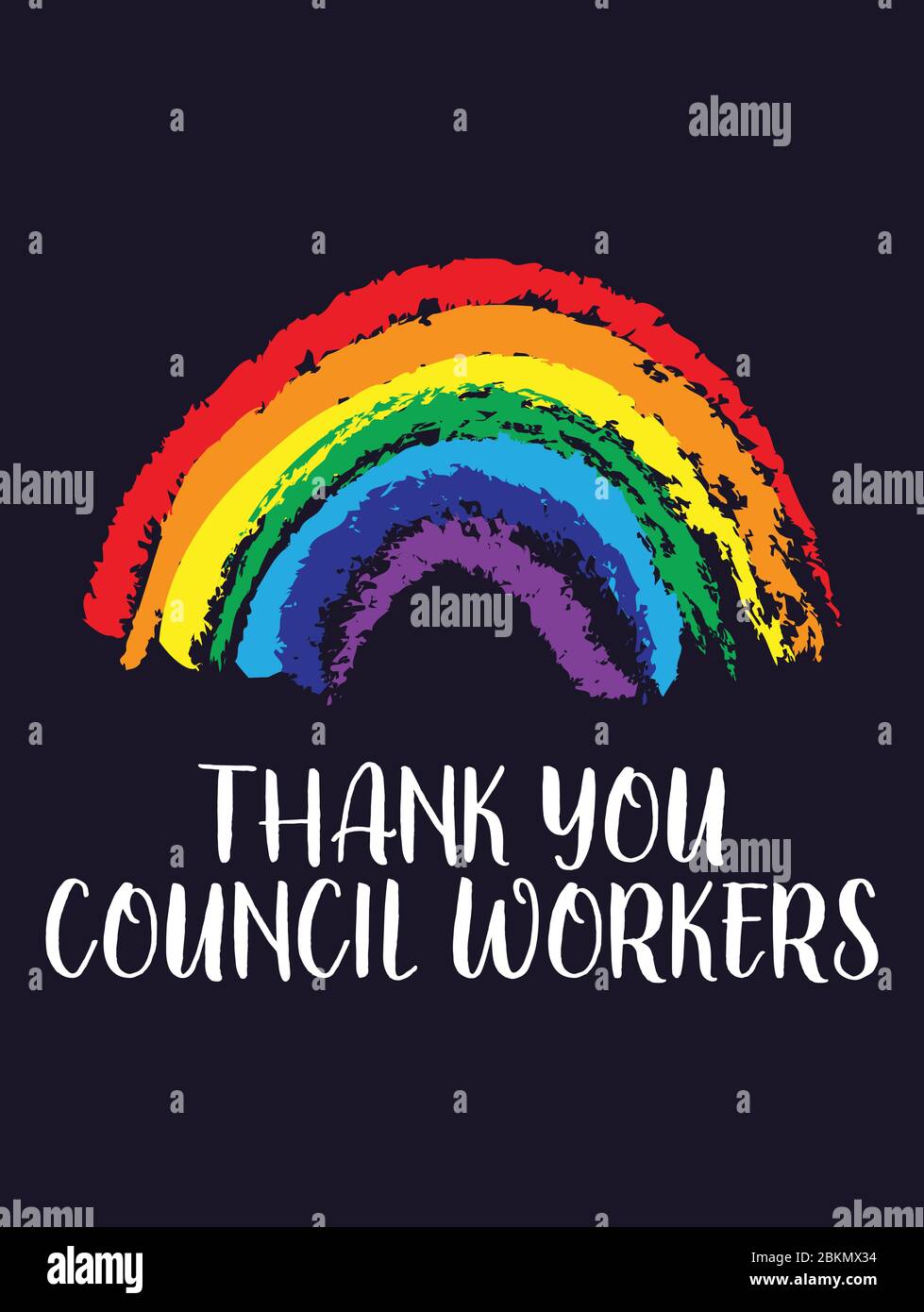 rainbow with black background on Thank You Council Workers Rainbow Vector On A Black Background Stock Vector Image Art Alamy