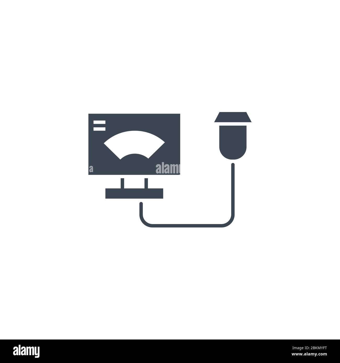 Ultrasound related vector glyph icon. Stock Vector