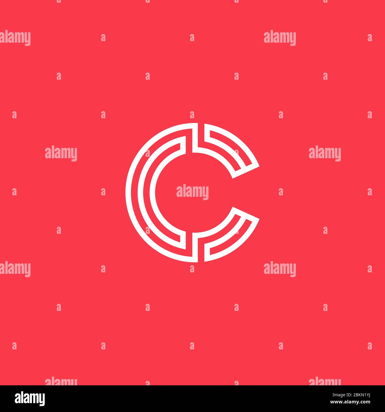 letter C logo. creative line art letter C logo design . clean and modern color . logo vector illustration Stock Vector