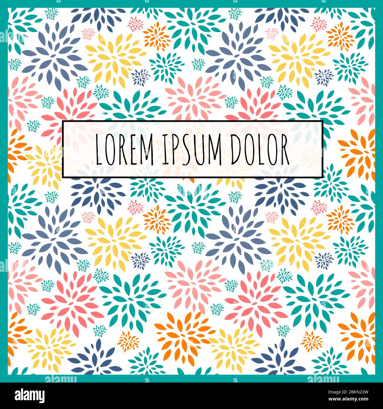 Abstract Spring Flower Pattern with Frame and Sample Text. Vector ...