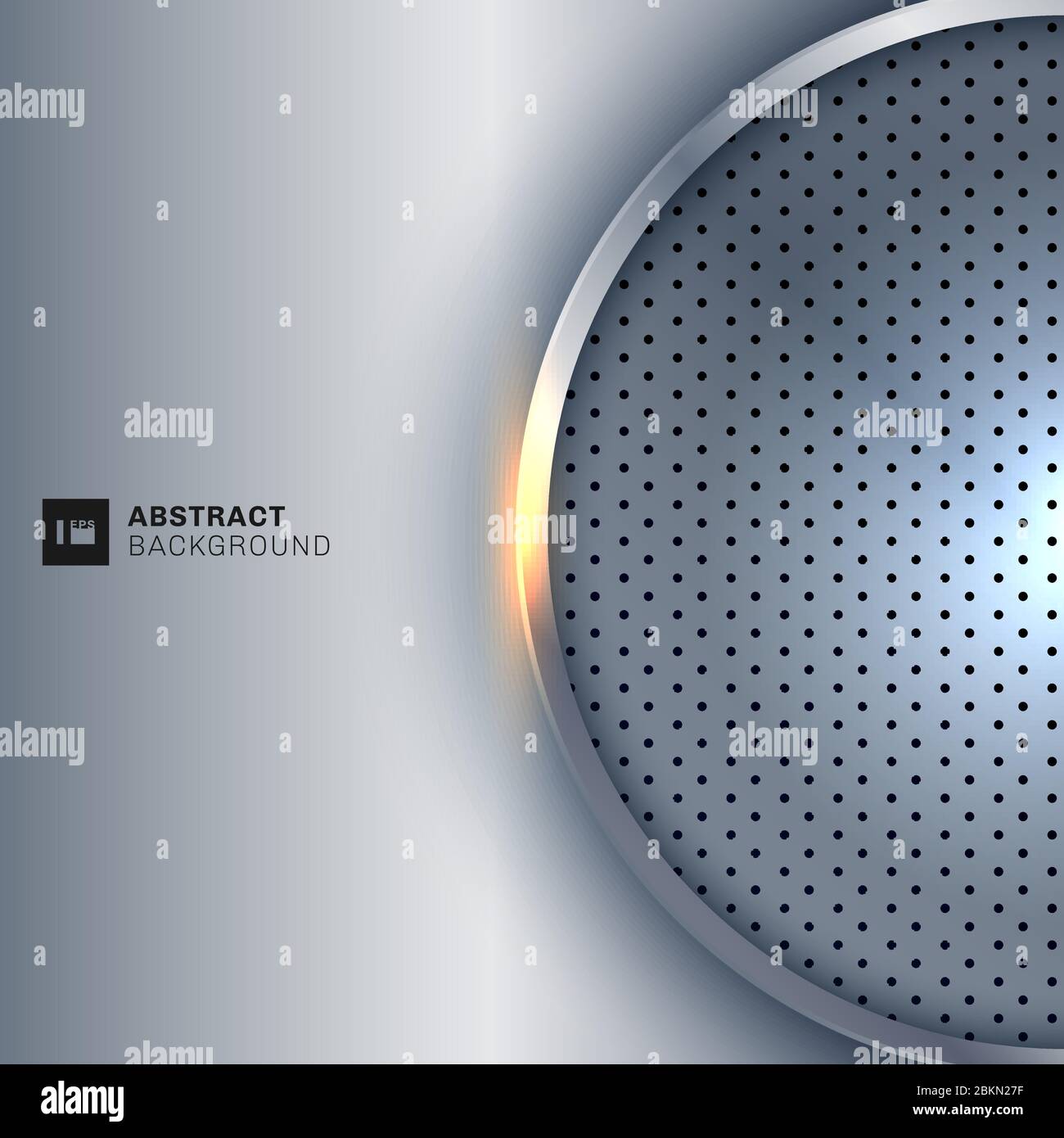 Abstract elegant circle metallic round silver frame on white background ...