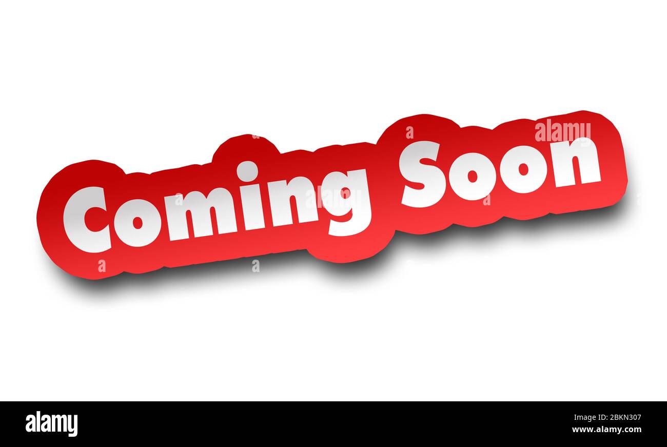 coming soon concept 3d illustration isolated on white background Stock