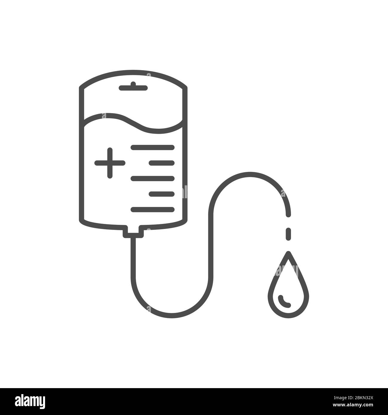 Blood transfusion related vector thin line icon. Stock Vector