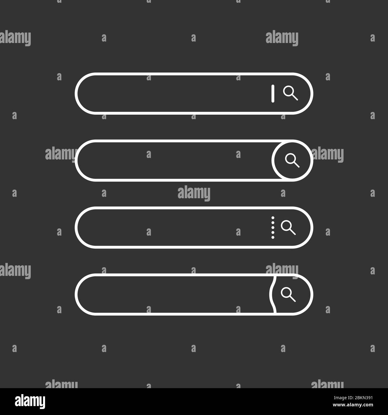 Set of search bars. Flat web design elements. Templates for website ...