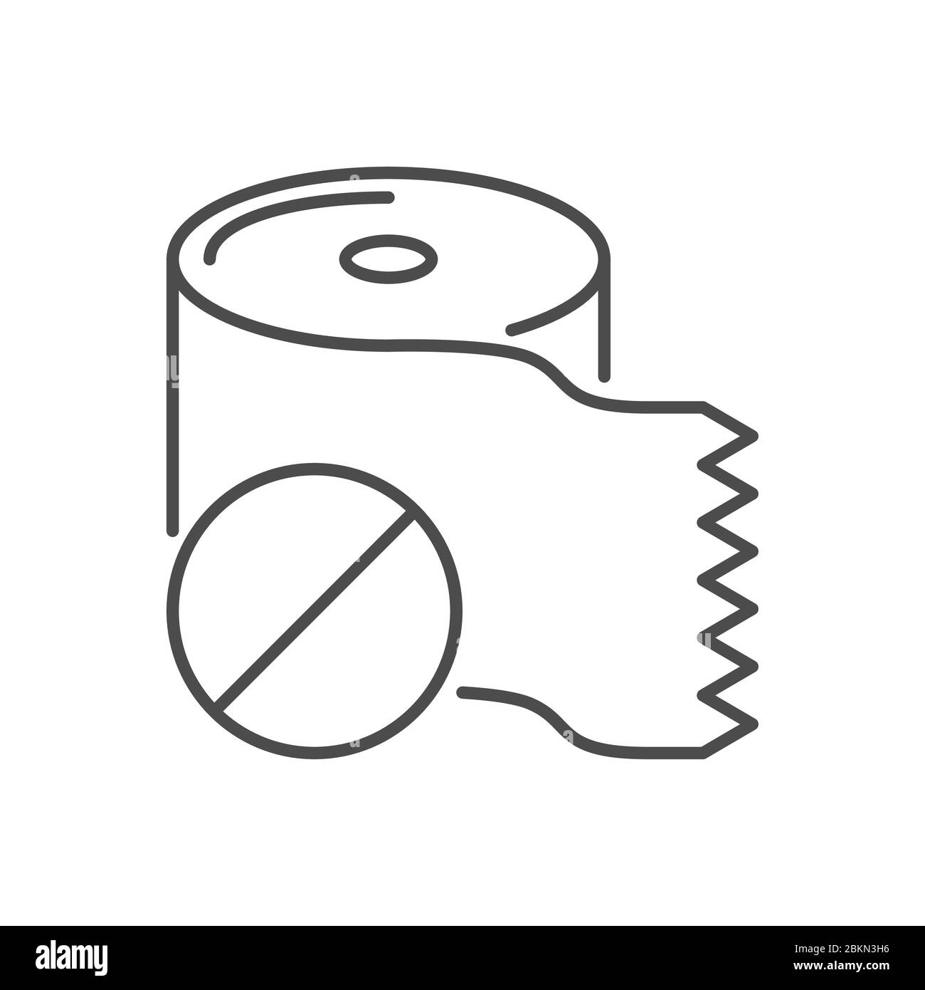 Toilet paper related vector thin line icon. Stock Vector