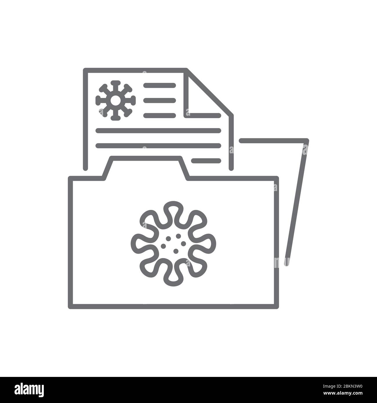 Virus information related vector thin line icon. Stock Vector