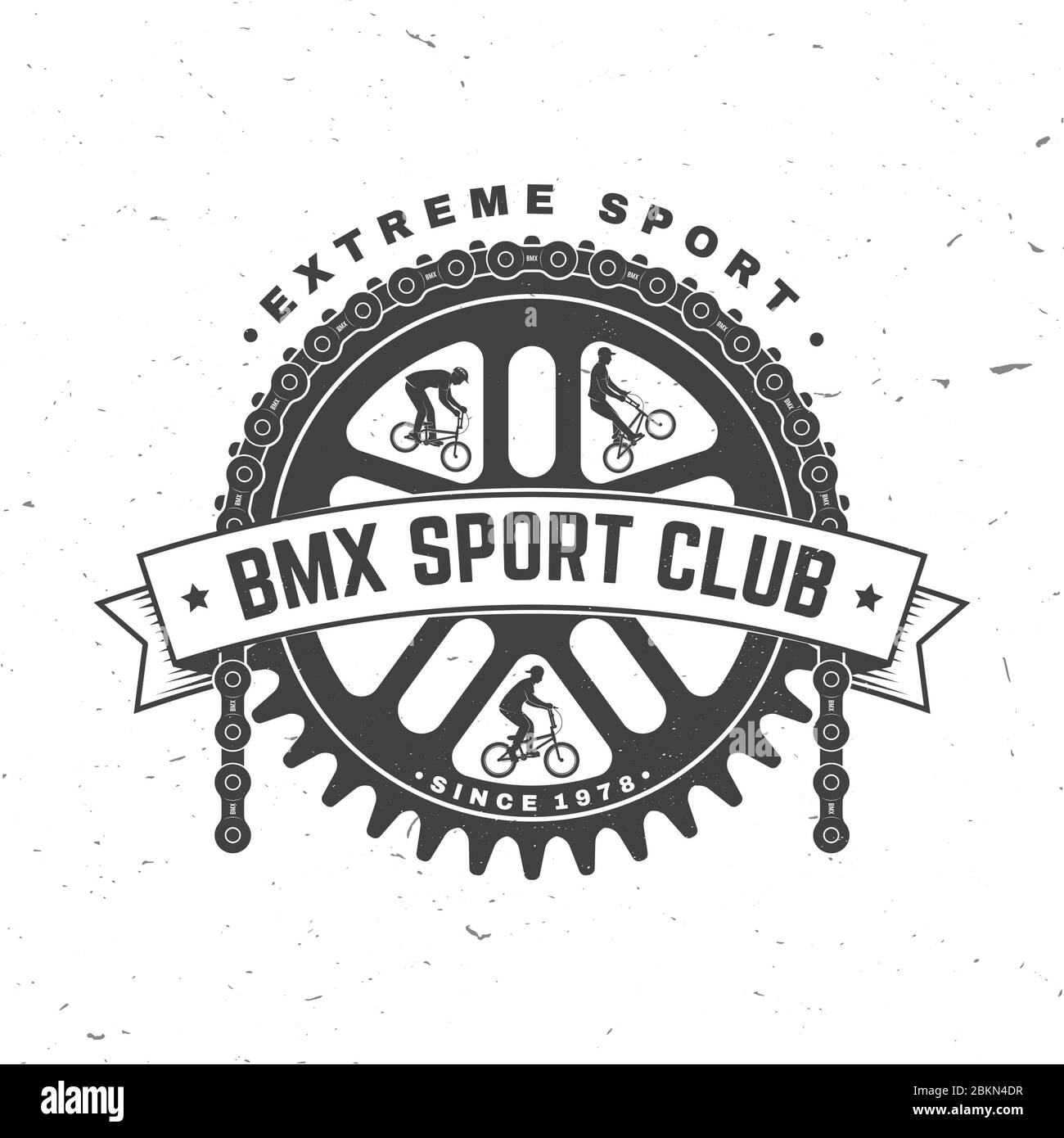 Bmx extreme sport club badge. Vector illustration. Concept for shirt