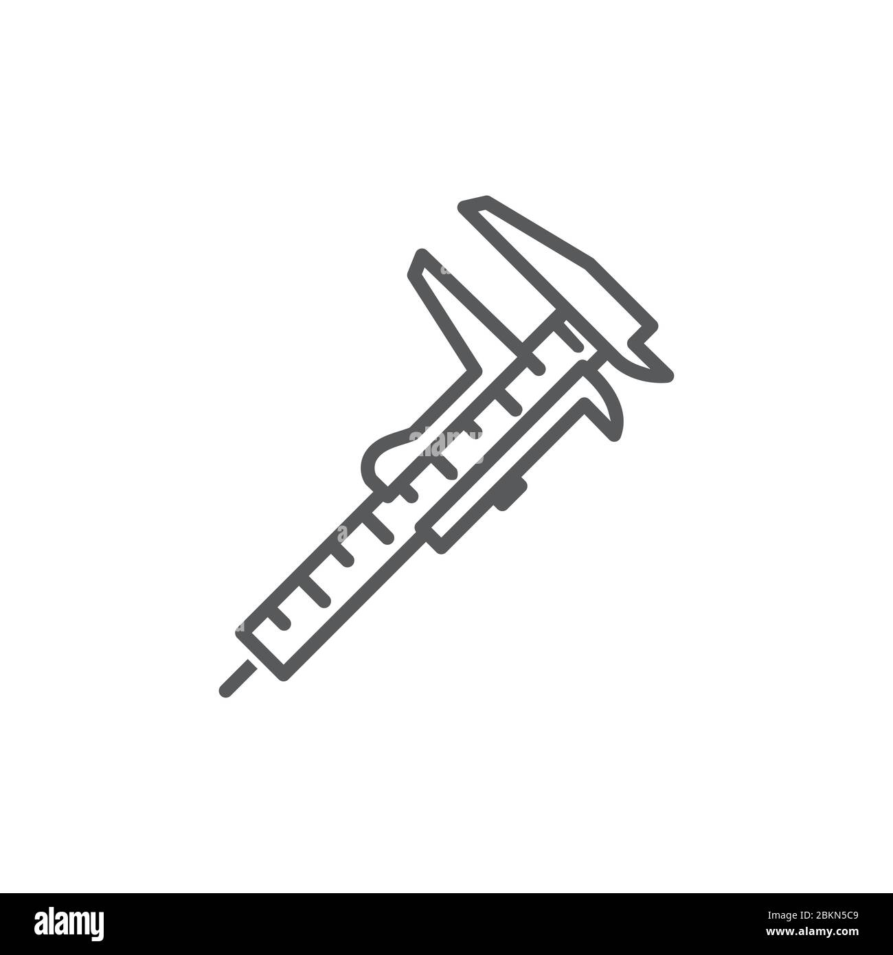 Caliper line icon on white background Stock Vector