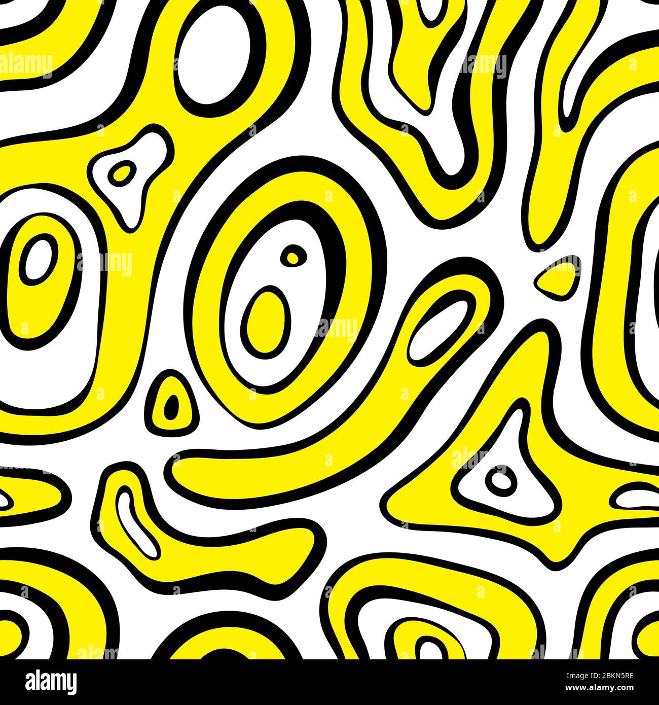 Oil stains liquid seamless pattern. Black and yellow spots on white