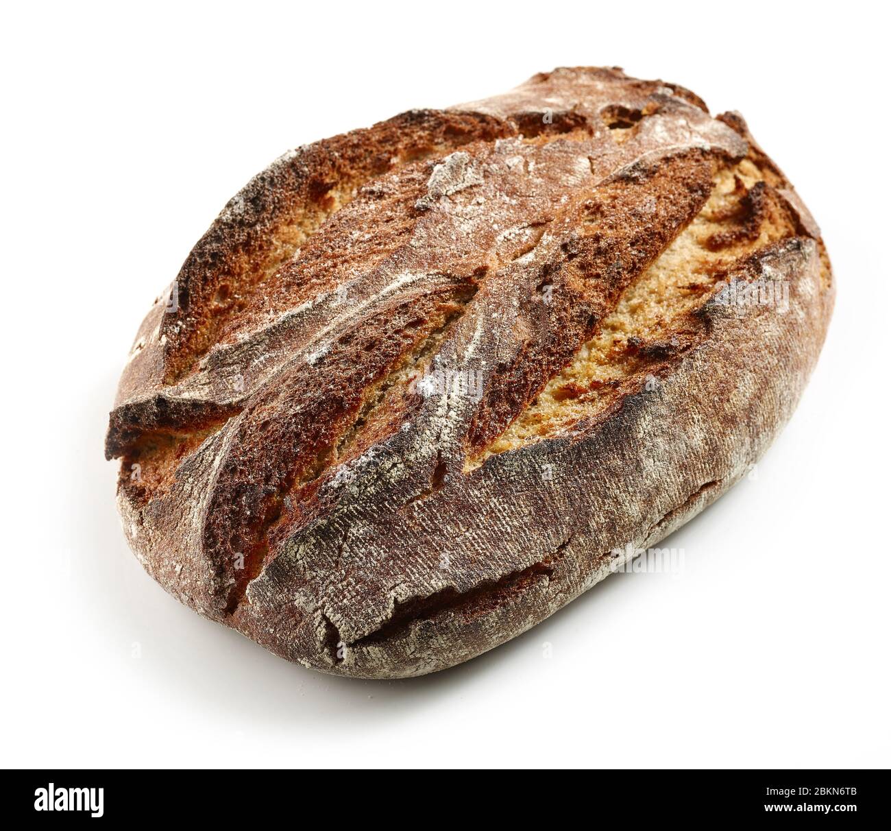 freshly baked bread isolated on white background Stock Photo - Alamy