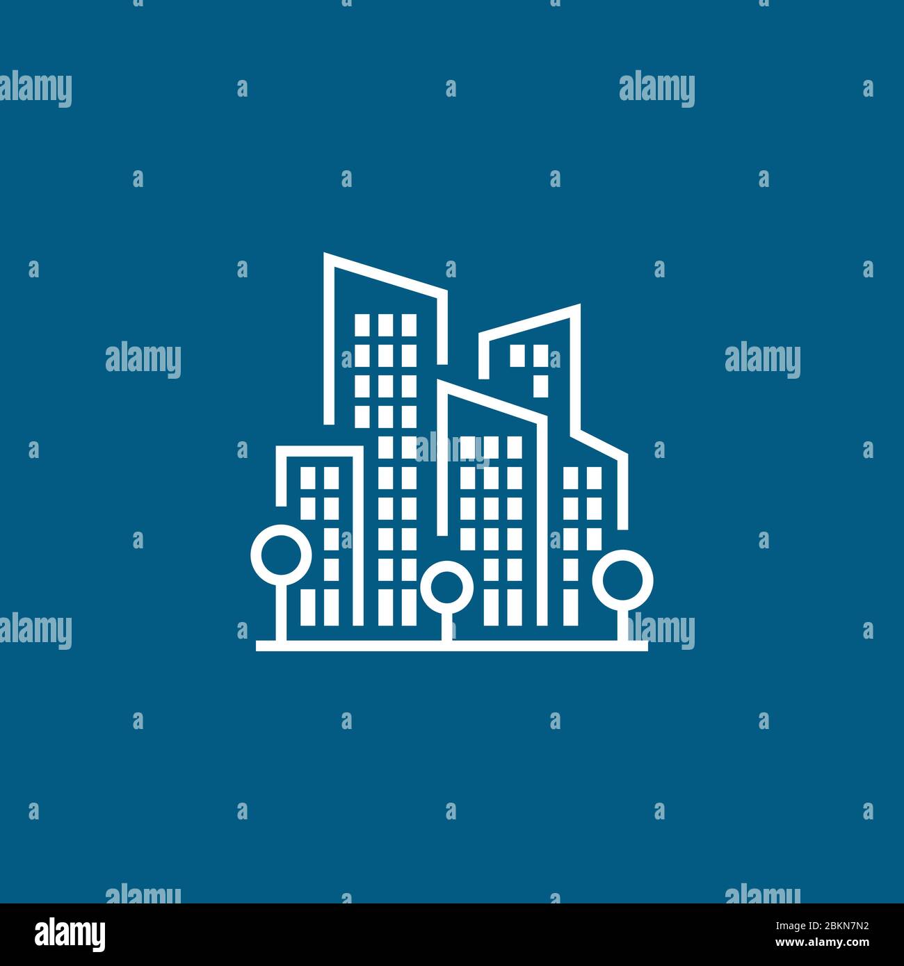 Buildings line icon. Vector illustration Stock Vector
