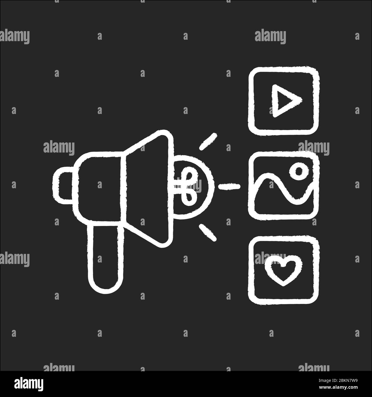 Campaign chalk white icon on black background Stock Vector Image & Art ...