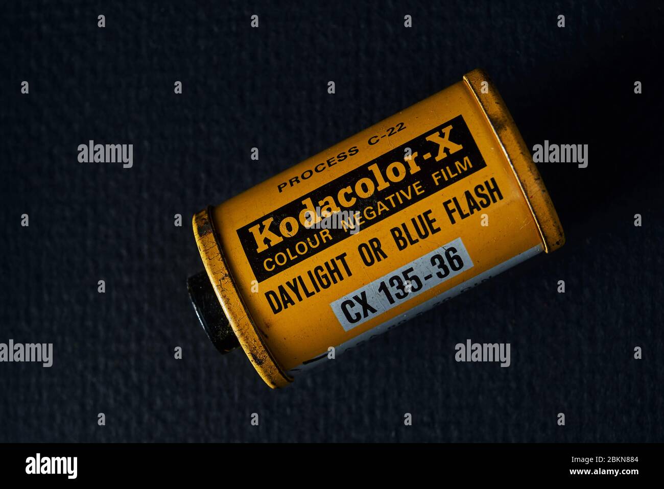 24-Sep-2015 Vintage Kodak Kodacolor 35mm camera Film Canister or Cassette1956s, C-22process studioshot Kalyan Maharashtra India Stock Photo