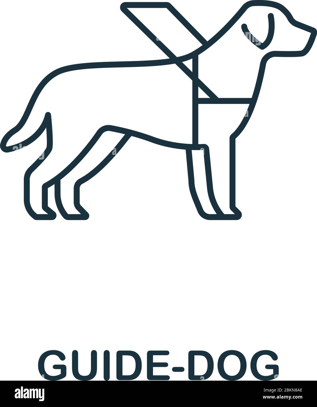 Guide-Dog icon. Simple line element Guide-Dog symbol for templates, web design and infographics Stock Vector