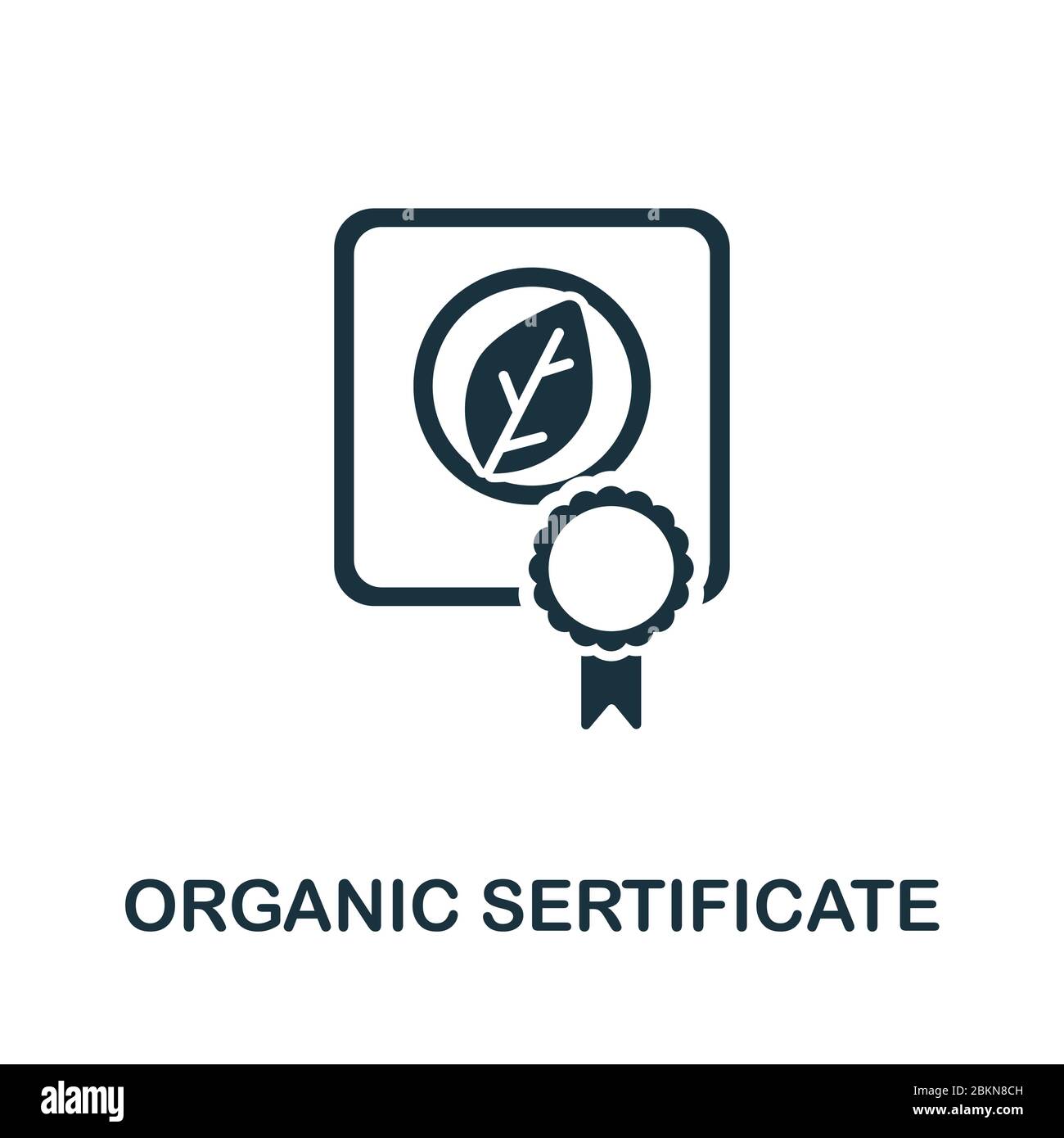 Organic Certificate icon from organic farming collection. Simple line Organic Certificate icon for templates, web design and infographics Stock Vector