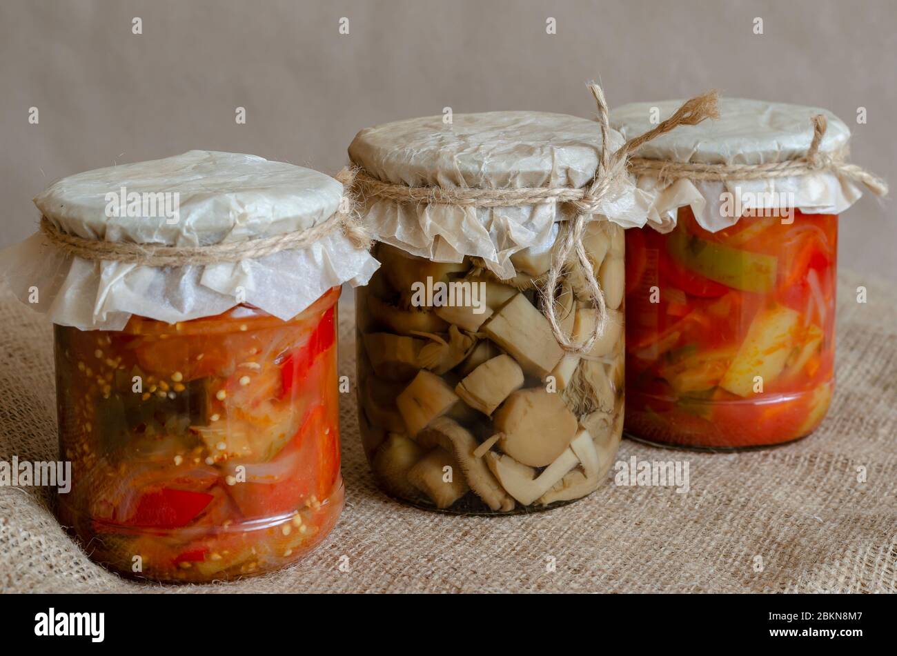 food in glass jars