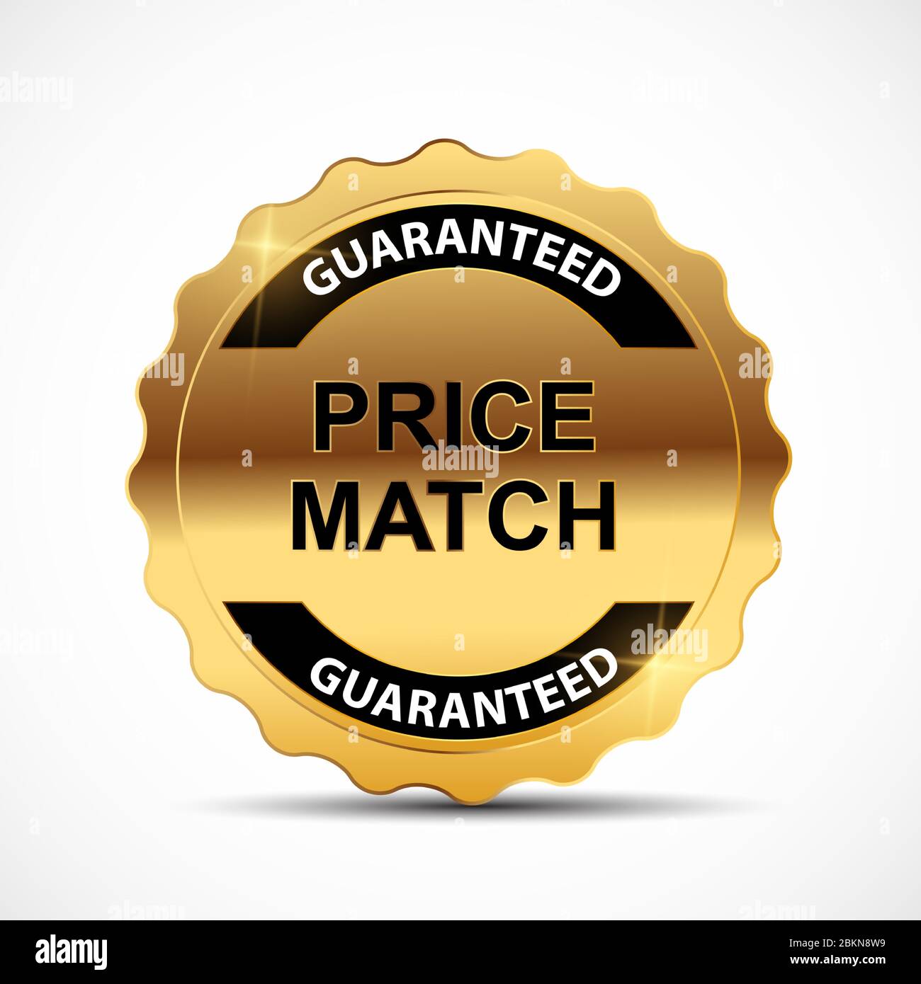 Price Match Guarantee Gold Label Sign Template Vector Illustration