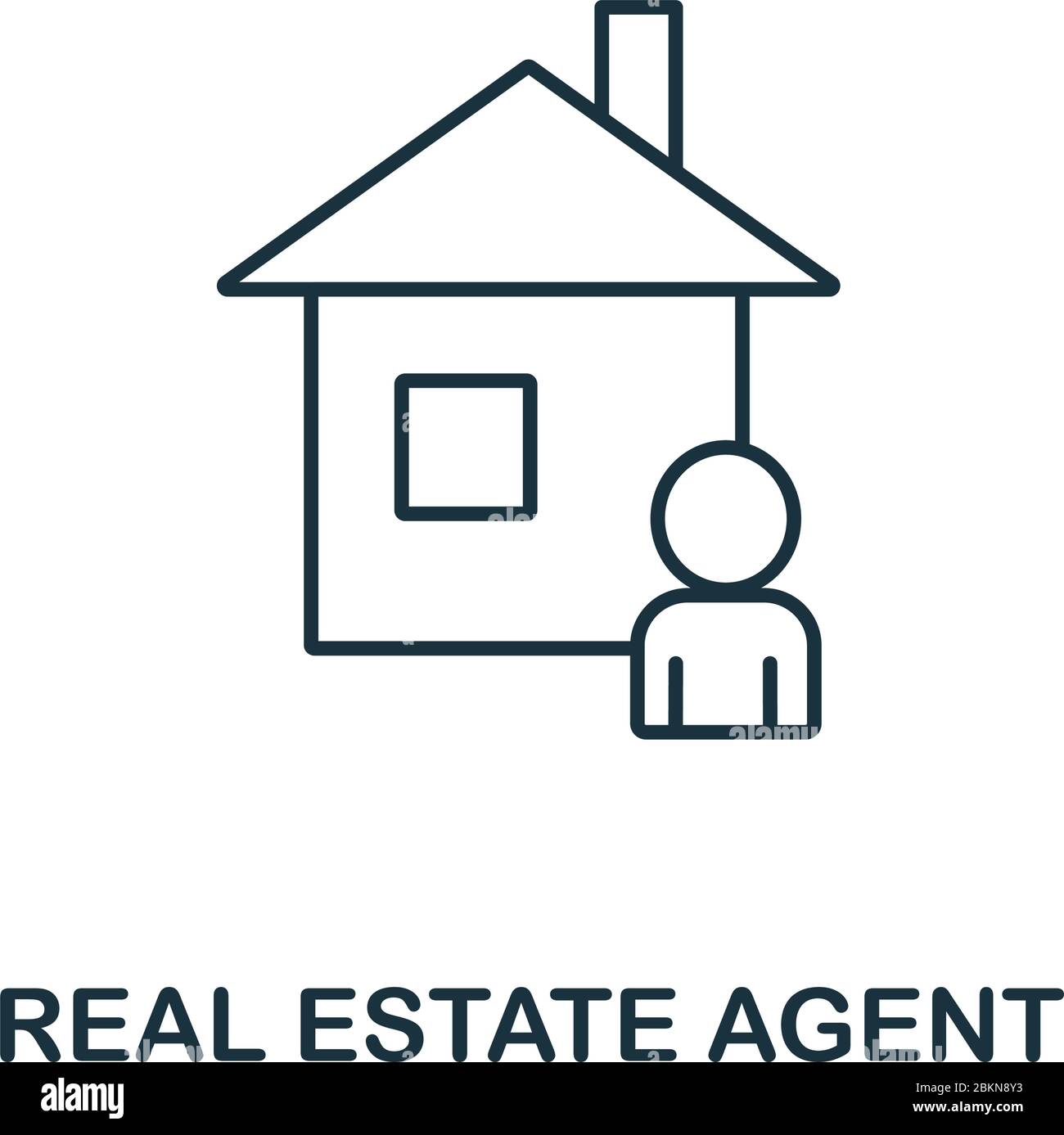 Real Estate Agent icon. Line style symbol from real estate icon