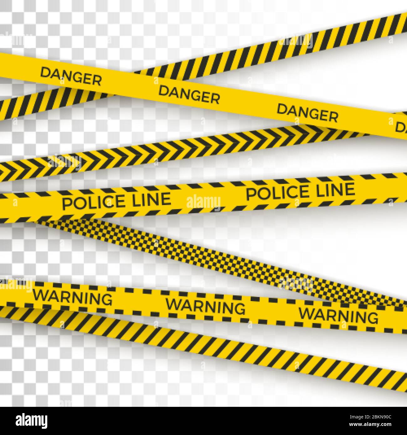 Police yellow tape. danger zone with line barrier. Warning strip. Vector Stock Vector