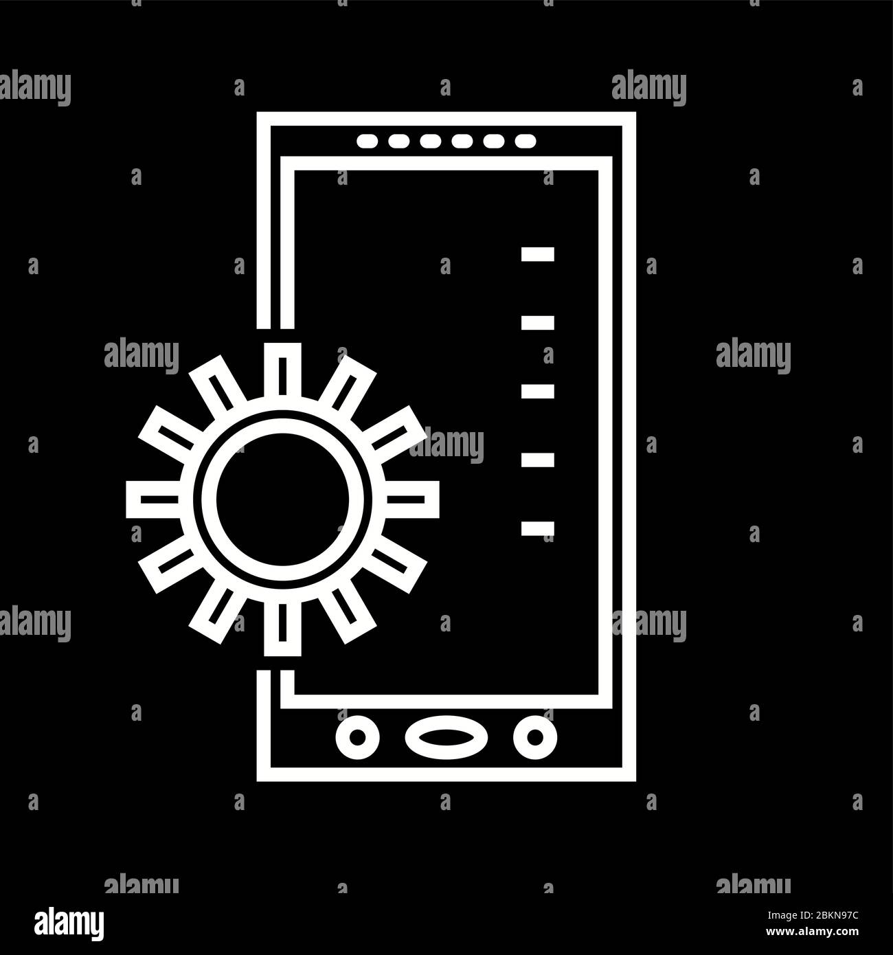Beautiful Mobile settings vector line icon Stock Vector Image & Art - Alamy