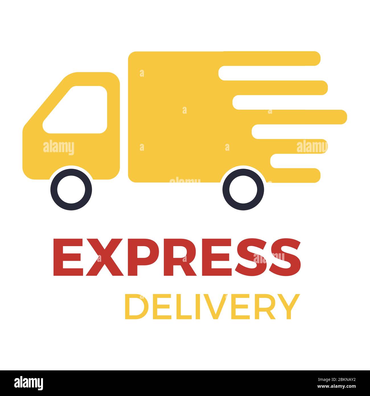 Express delivery icon. Delivery car with watch. Stock Vector