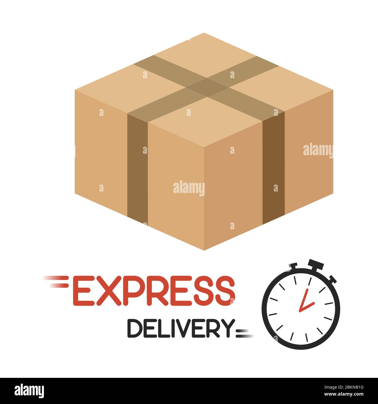 Express delivery icon. Fast shipping with timer with inscription on