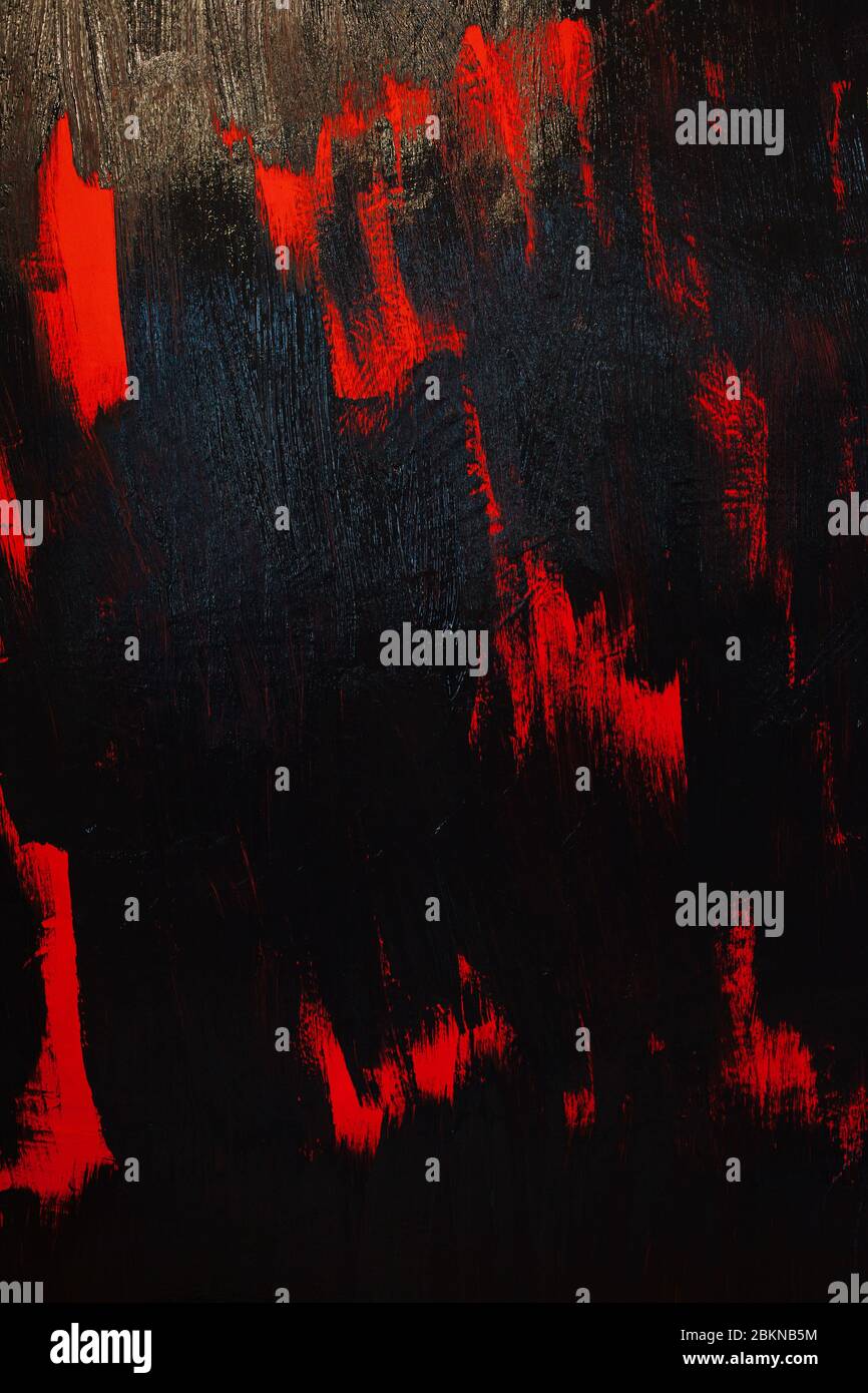 painted red black paint wall texture background Stock Photo