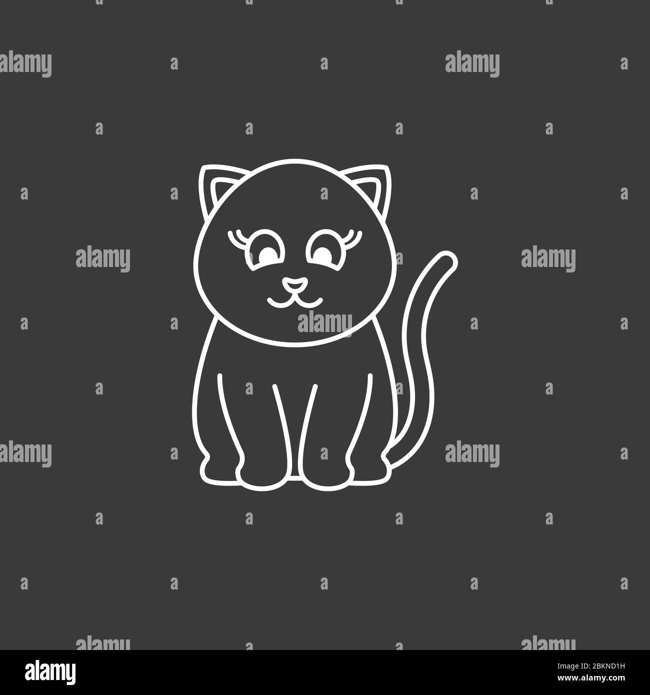 Kitty Vector Icon. Cat symbol isolated on background Stock Vector Image ...
