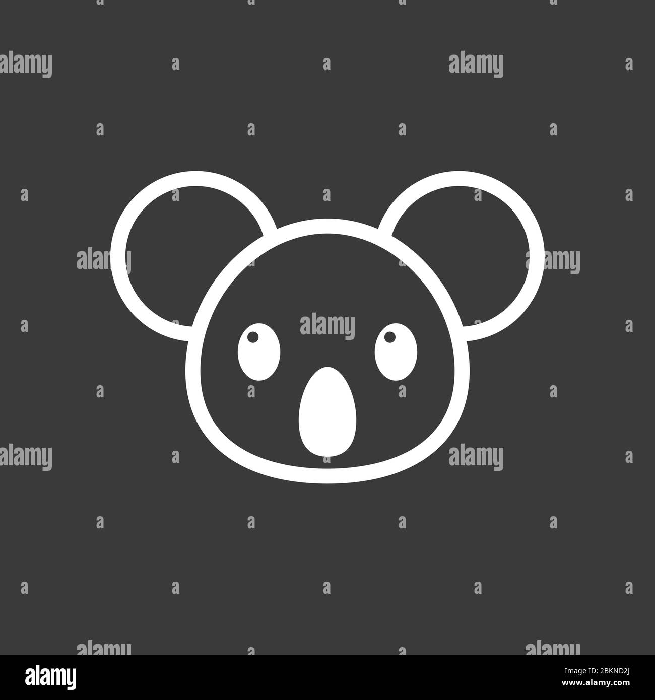 Cartoon koala animal outline vector Black and White Stock Photos