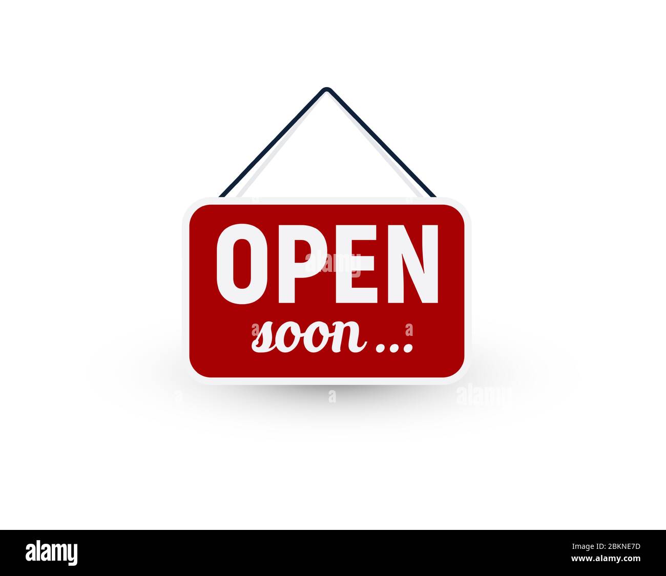 Opening Business Sign Reopening Open Soon Announce Red Signboard