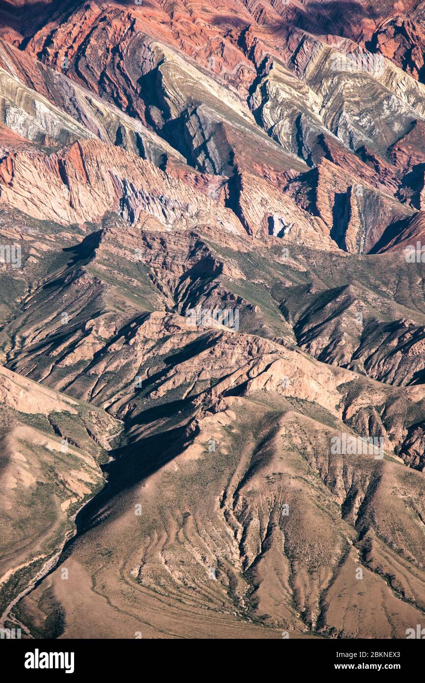 Serrania del Hornocal, Cerro de los 14 colores, Salta Province, Jujuy, Northwest Argentina Stock Photo