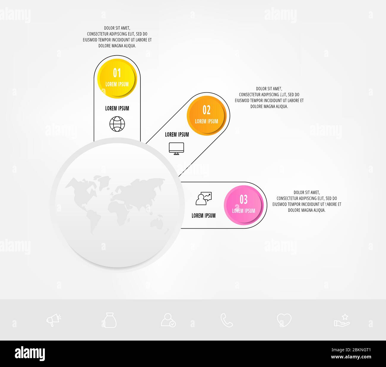 Creative circular infographics with three steps, parts, options. Vector ...