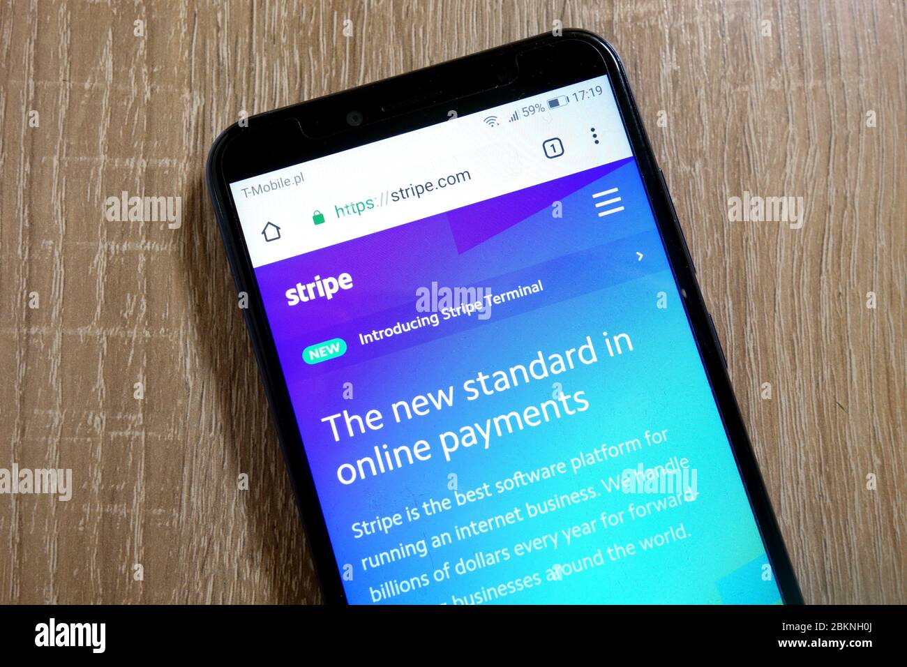 Stripe website (stripe.com) displayed on smartphone Stock Photo