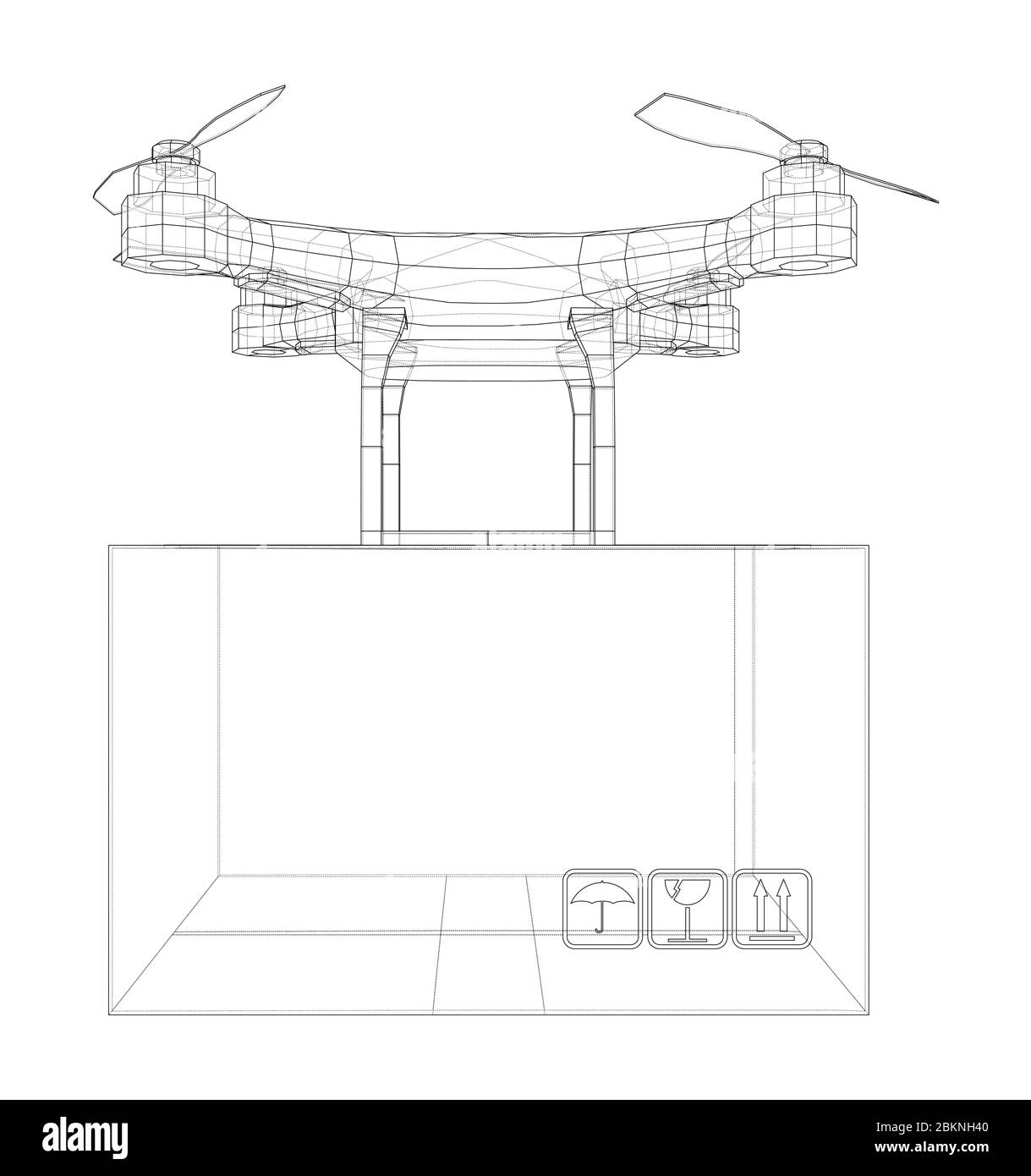 Delivery drone concept outline. Vector Stock Vector Image & Art - Alamy