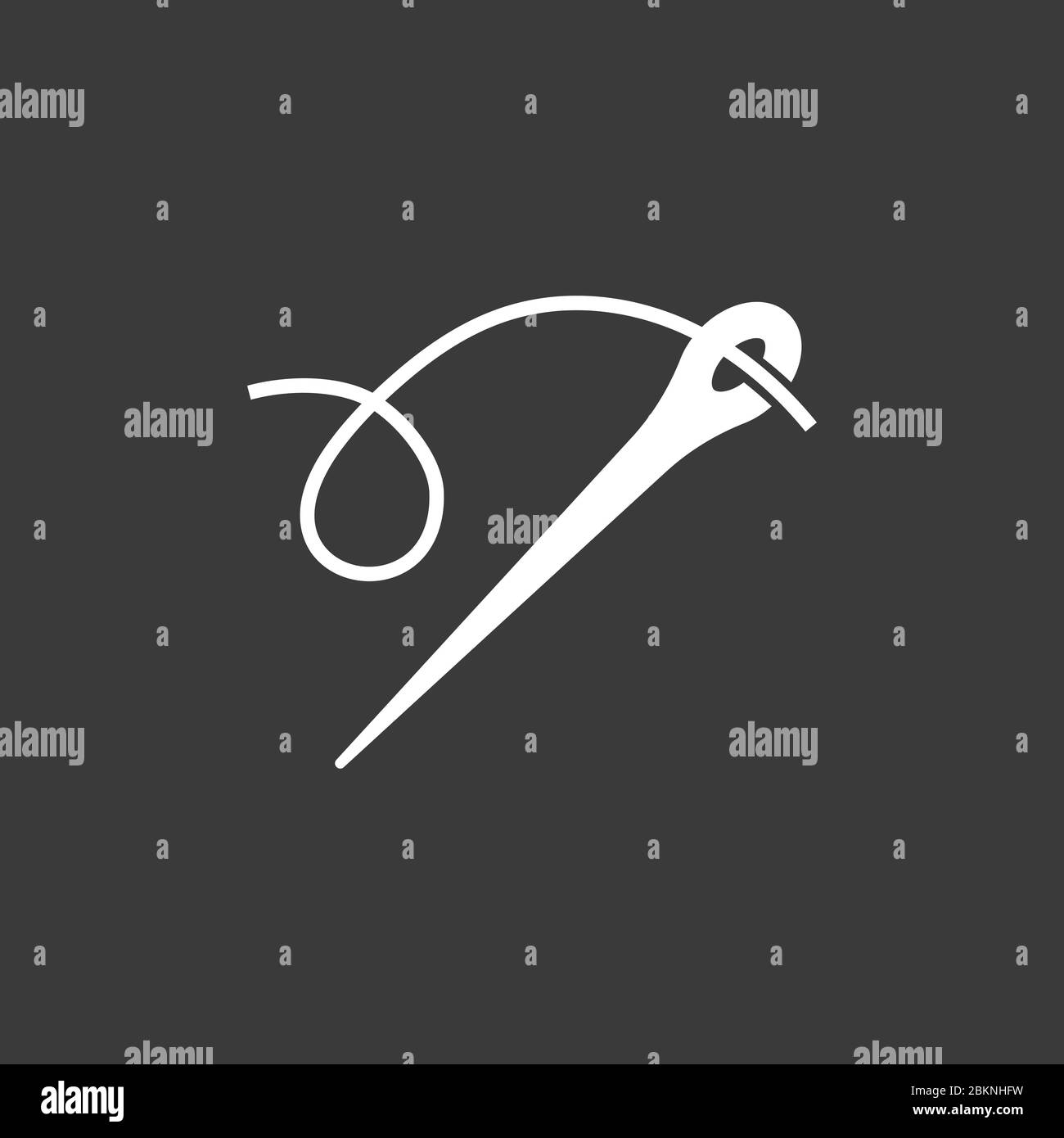 Needle icon, vector sewing symbol or element for design Stock Vector
