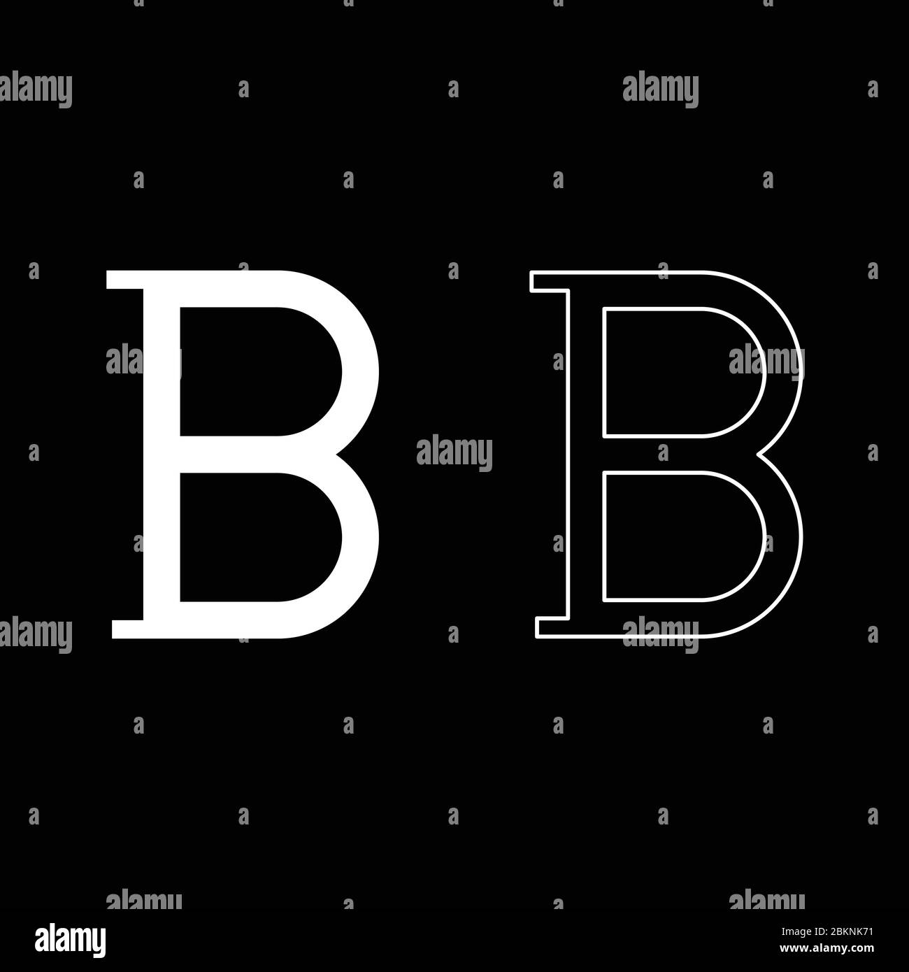 Beta greek symbol capital letter uppercase font icon outline set white ...
