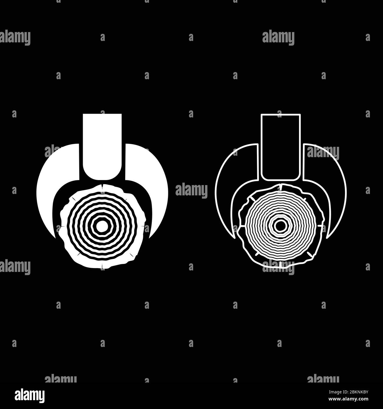 Timber carrying vessel transportation Special cargo Tree trunk lifting device Logging operations Skidder forestry vehicle Lumber forwarder icon Stock Vector