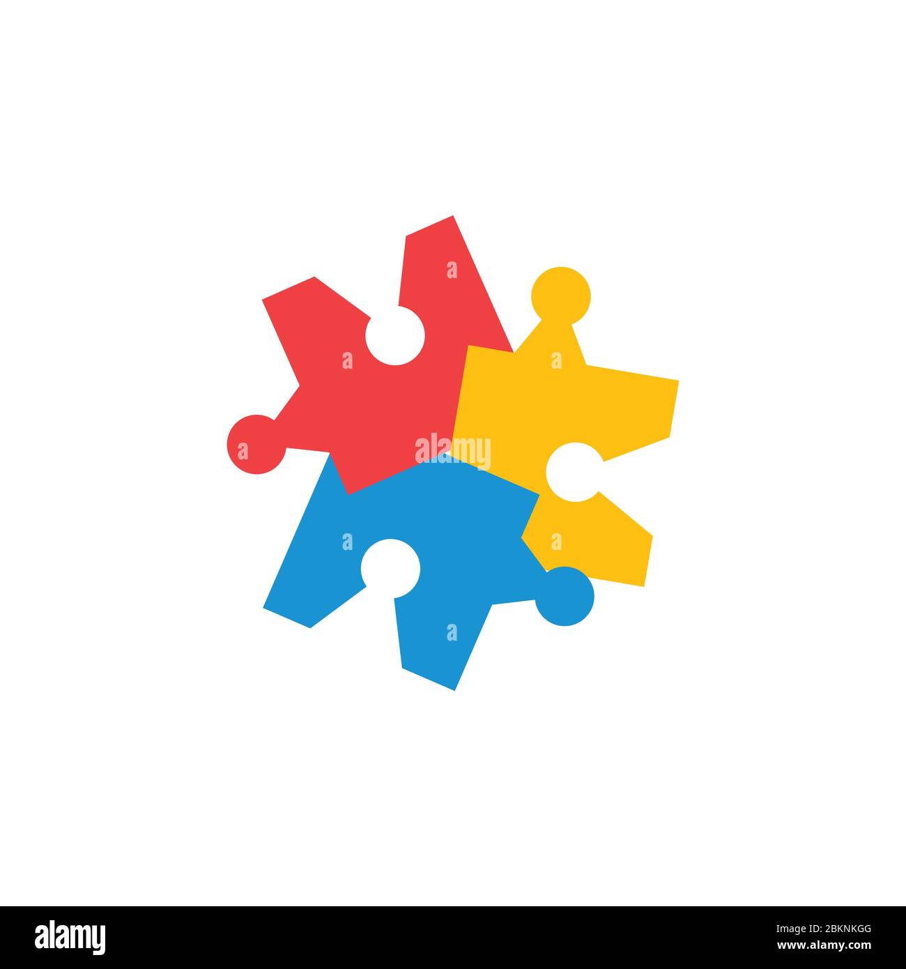 linked puzzle colorful logo vector Stock Vector