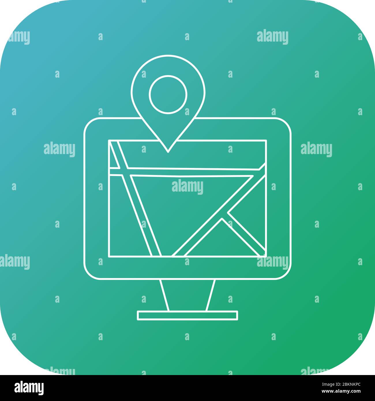 Maps on computer line icon Stock Vector Image & Art - Alamy