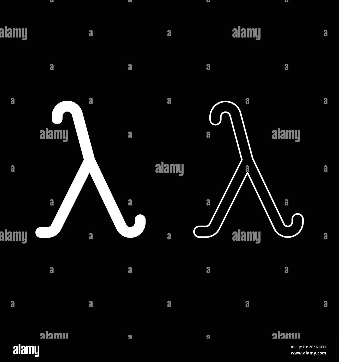 Lambda greek symbol small letter lowercase font icon outline set white