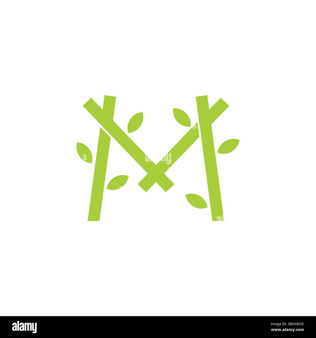 letter m green plant symbol logo vector Stock Vector Image & Art - Alamy