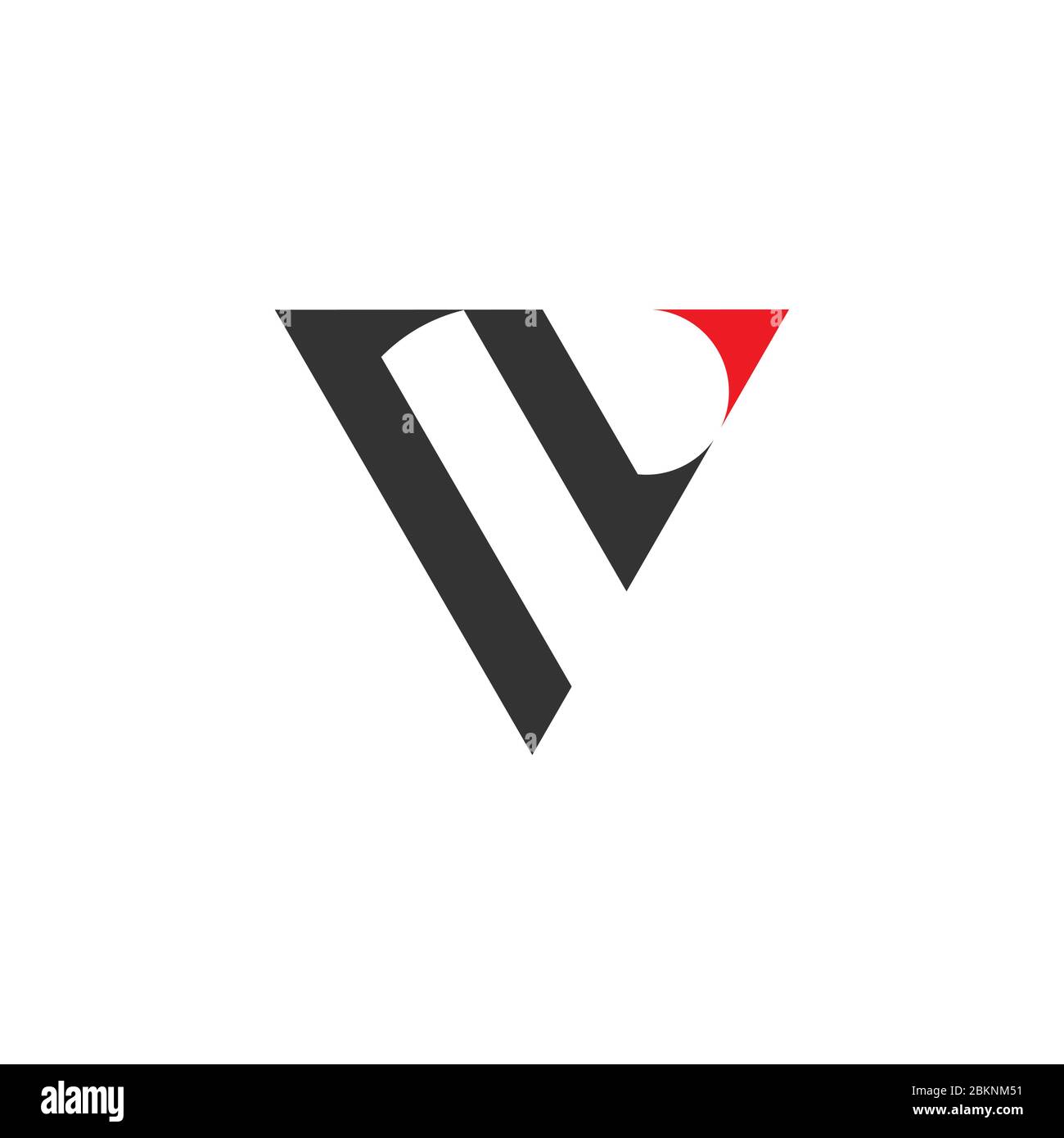 letter v opposite arrow geometric triangle logo vector Stock Vector