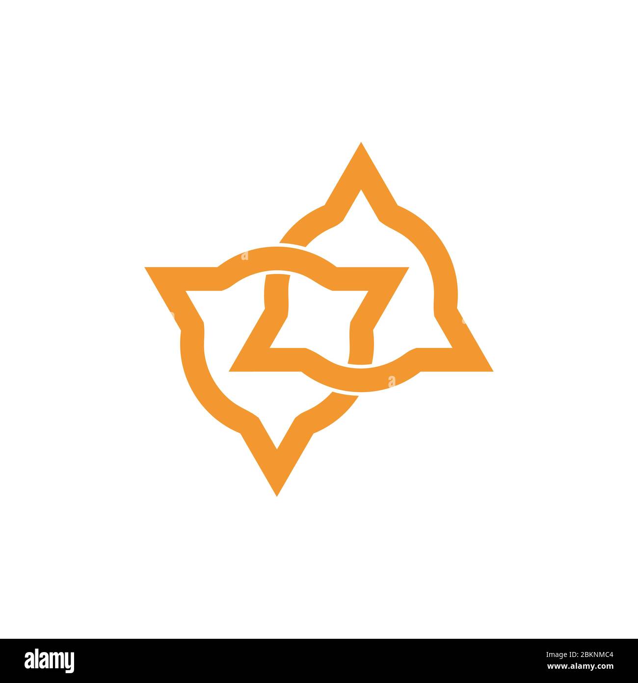 linked circle triangle object flat logo Stock Vector
