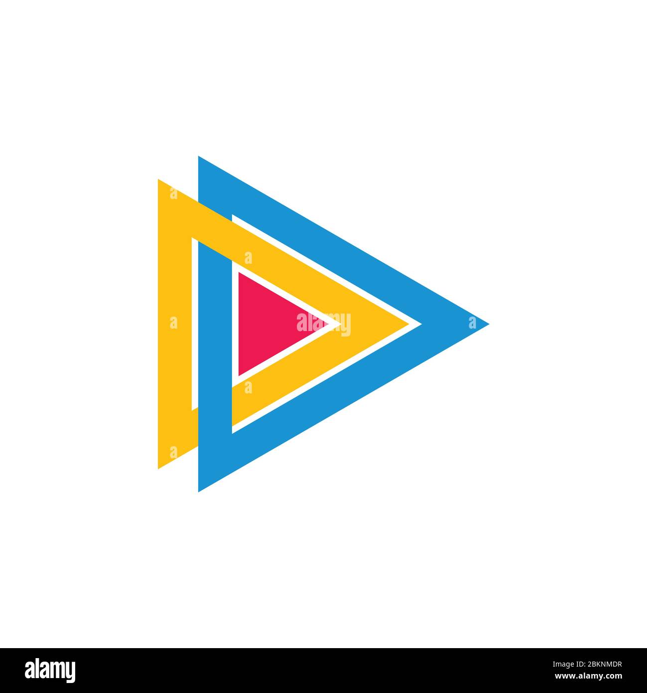 letter dd linked triangle colorful logo vector Stock Vector