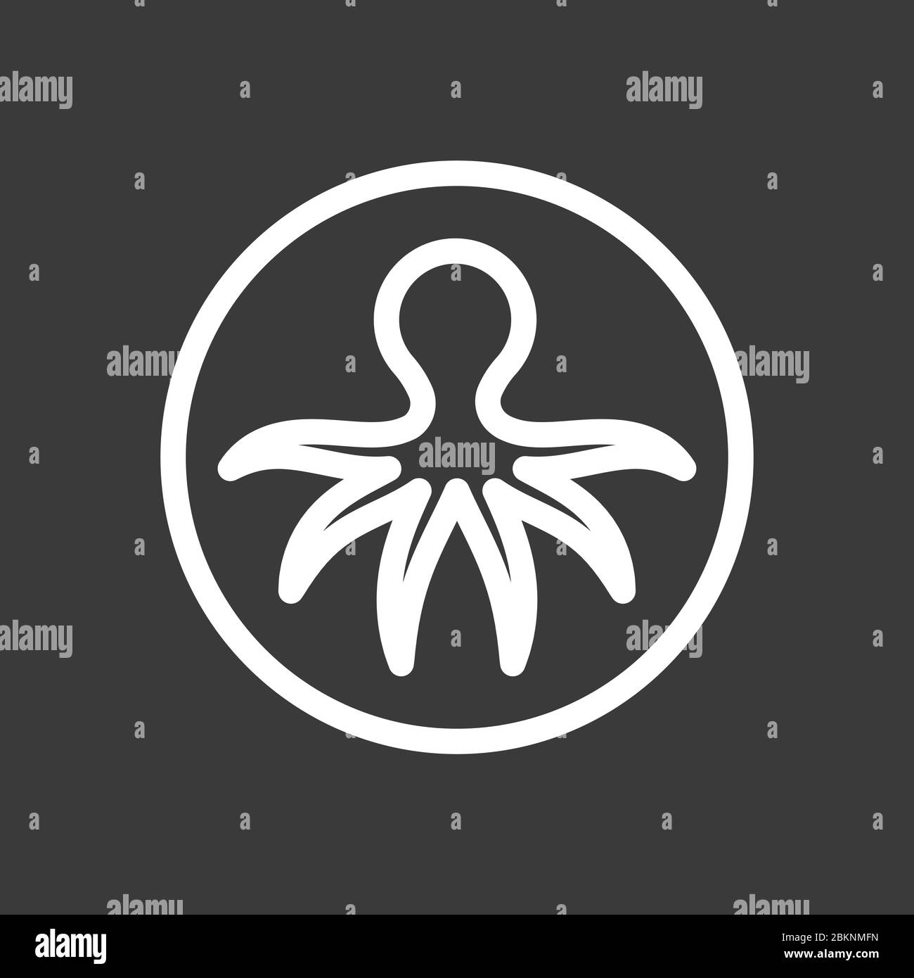 Octopus icon. Vector of an octopus design on white background. Aquatic ...