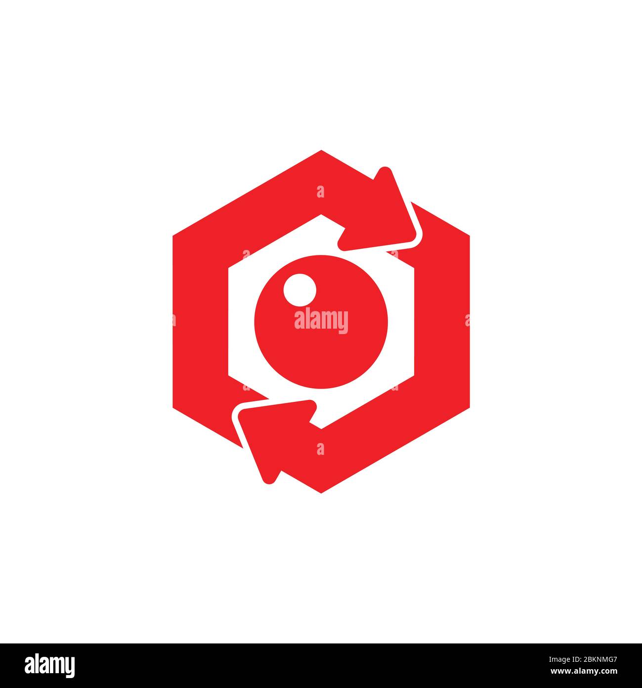 circle hexagonal arrow cute eye design logo vector Stock Vector
